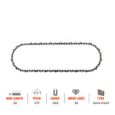 Hipa Ripping Chain 3/8" Pitch .063" 84 DL 24 Inch For Husqvarna 372XP 394XP 572XP 576XP Jonsered 2165 2065 Stihl RedMax Chainsaw